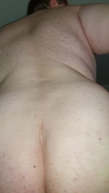 chubby guy fingering his tight butthole