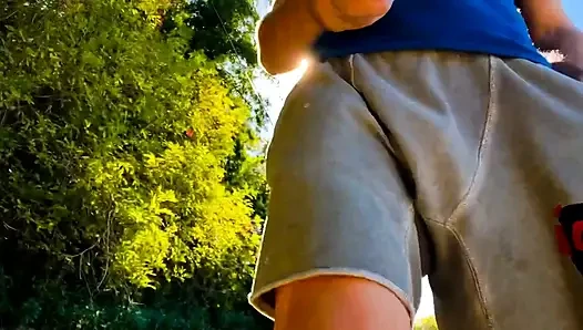Puppy’s Loose Cunt Asshole Being Destroyed by Huge Buttplug While Jerking Outdoors