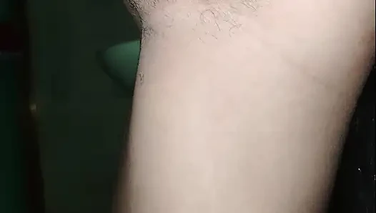 Hidden in the bathroom she masturbates