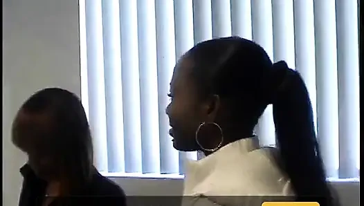 BTS scene of ebony babes loves posing,talking and some kinky lesbian stuff - behind the scenes