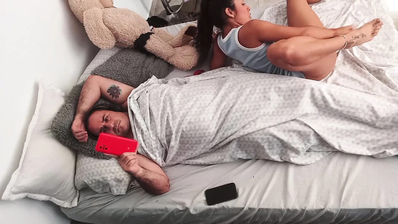 I masturbate in front of my horny stepfather and we make a video.