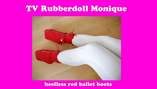 RubberDoll Monique - красные балетные сапоги без каблуков