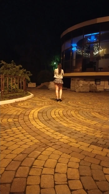 Walking in a short skirt