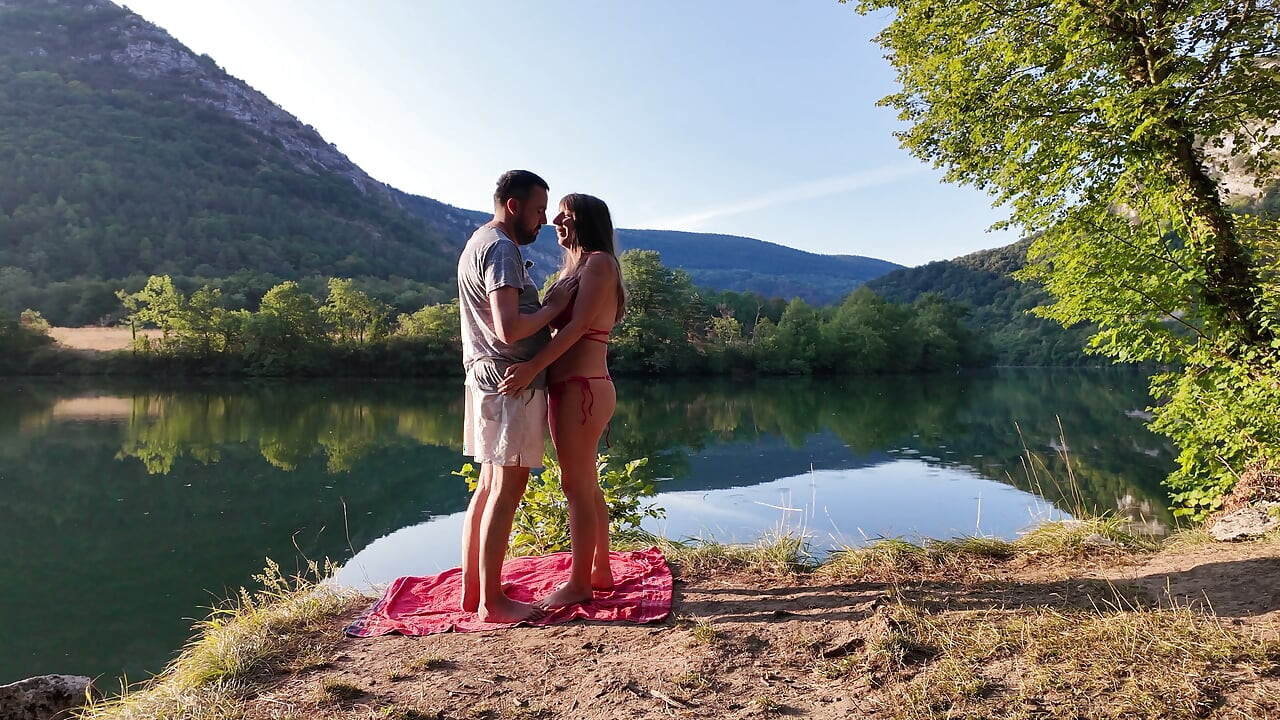 Real couple wild camping  - doggy and creampie cleanup