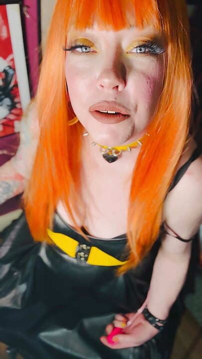 Hot Ginger Beauty, Tina Snua, Smoking A Cigarette In A Leather Dress - Snap Inhales OMI OME Drifting Cough