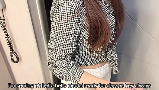 Menyetubuhi guru semok yang sange untuk lulus ujian - amatir Rusia dengan percakapan dan terjemah bahasa Inggris