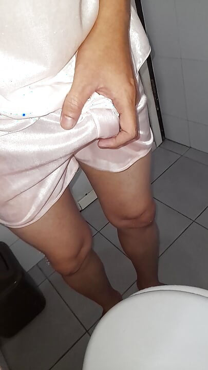 Cum inside satin silk sleepwear set