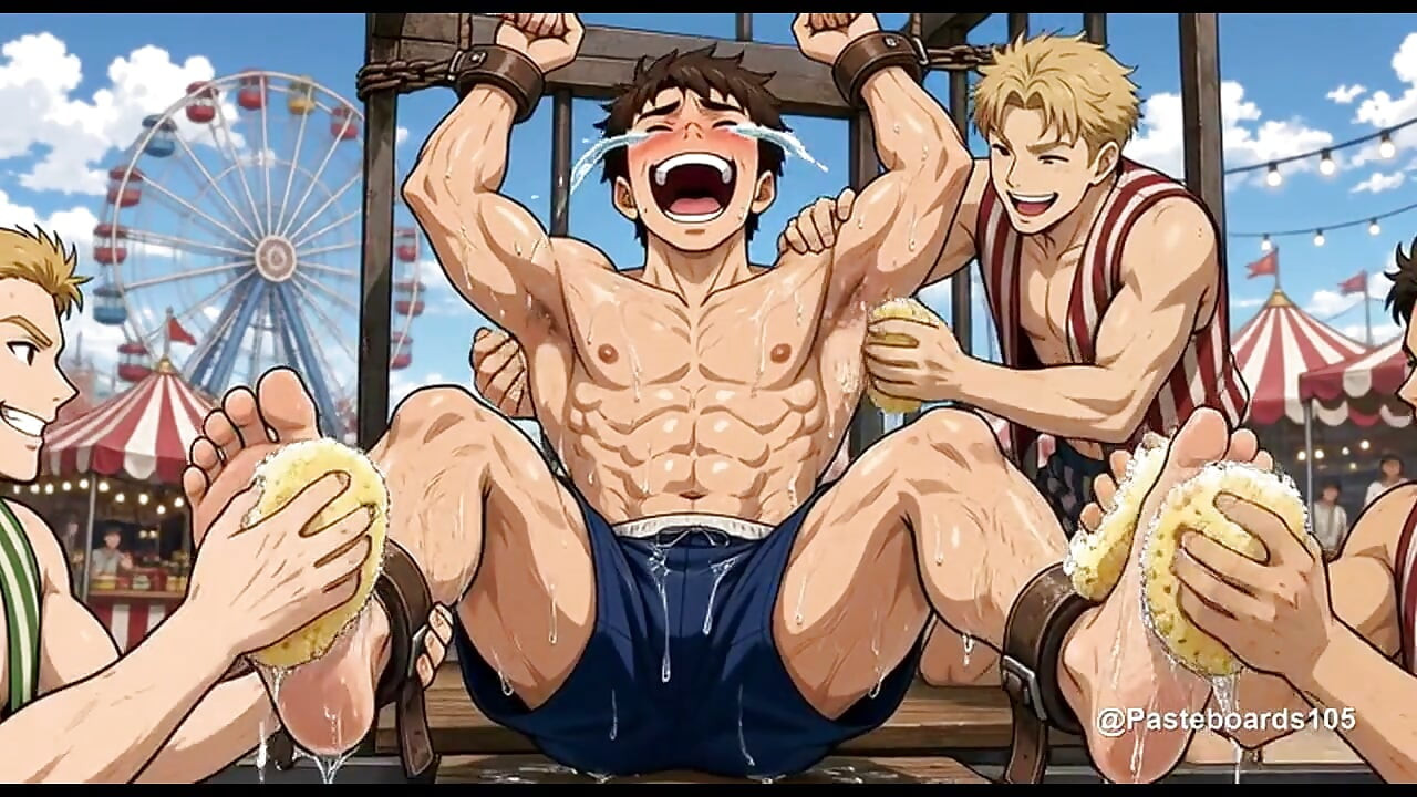 Dibelenggu Di Kerusi Carnival Dunk Tank, Span Dan Jari Di Tapak Kaki Dan Ketiak Dia (Anime 2D)
