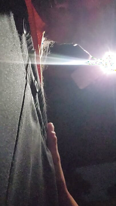 Getting sloppy blowjob under a bridge