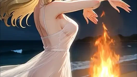 Campfire Cutie by the Beach - rahatlatıcı veya arka plan müzik için baştan çıkarıcı elektro gitar enstrümantal müzik videosu