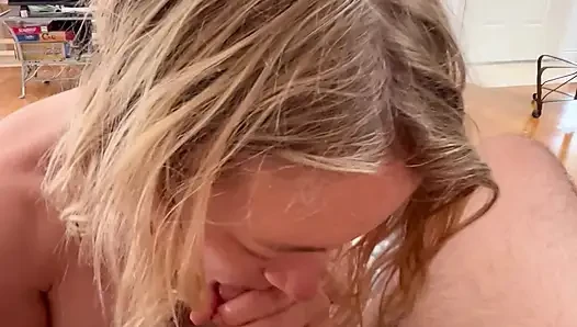 Big tit MILF giving blowjob