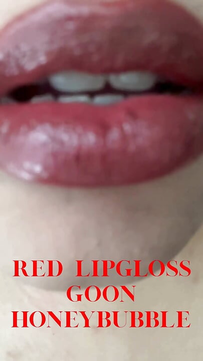 Stosowanie Red Lipgloss Lip Fetish, Gooning, Femdom, Findom