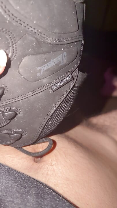 Masturbating then fucking my boot until I cum