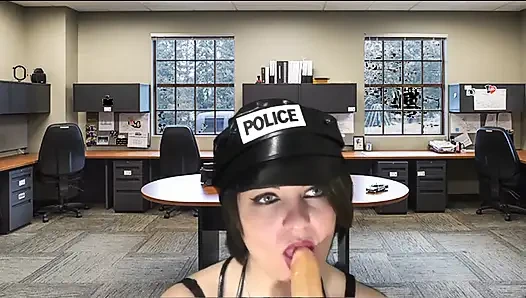 Policewoman sucking arrested cock