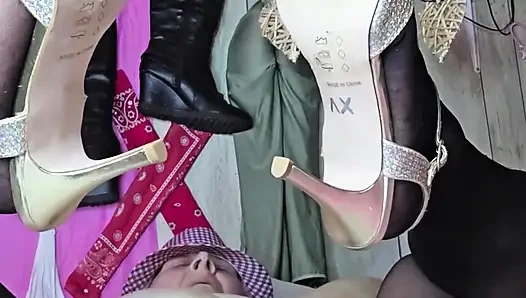 High Heels Whore Gets Fucked by 12 in the Store