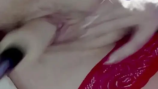 Very Wet Pussy Close-up, Vibrator on Clit, Fuck Pussy Sex Machine