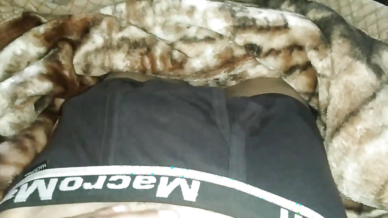 Big Cock Handjob in Night on the Bed