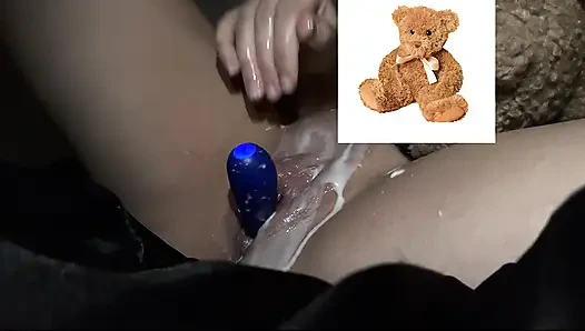 4k-ASMR YOGURT FOOD FETISH- KINKY STEPSISTER MASTURBATES WITH DILDO- CUMFLATION HENTAI-  -ARABIAN SNOWWHITE