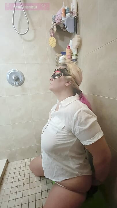 Sexy submissive pissed on