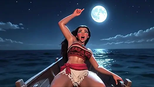 Moana mit massiven brüsten und riesigem arsch in leidenschaftlichen, halb nackten erotischen tropischen inseln-szenen