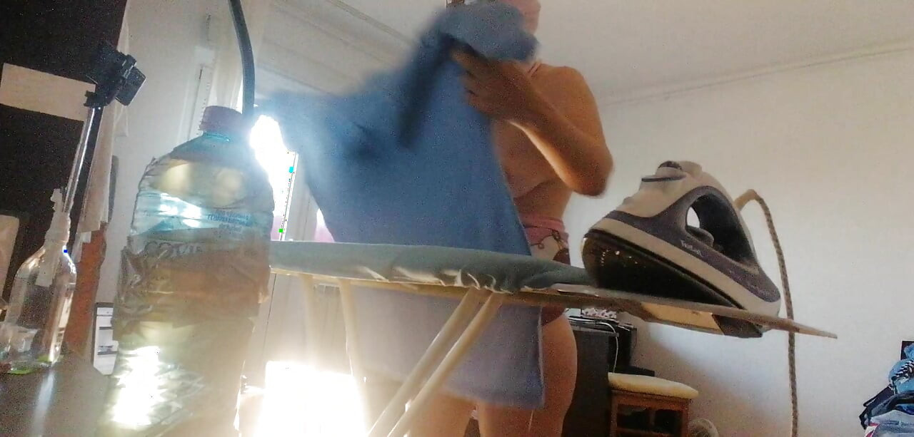 Sexy wife does yoga naked. Sexy hairy brunette, big tits, big ass. Sexy wife dances naked,