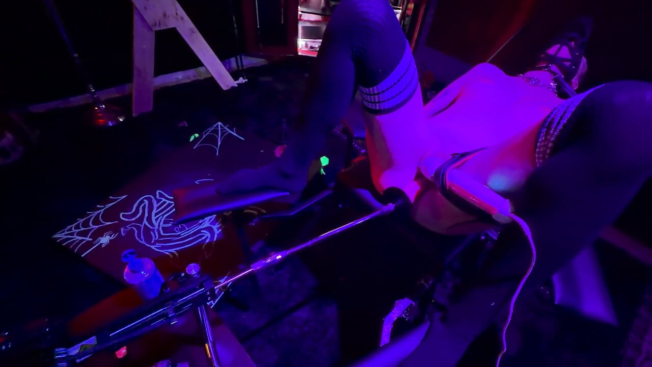 Muzzled Slave, helpless gets fucked relentlessly by my machine