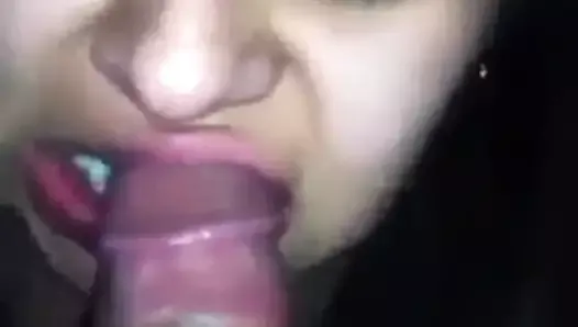 Girl Gives Blowjob To Cock, Biting and Licking