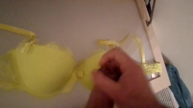 Cum on yellow bra