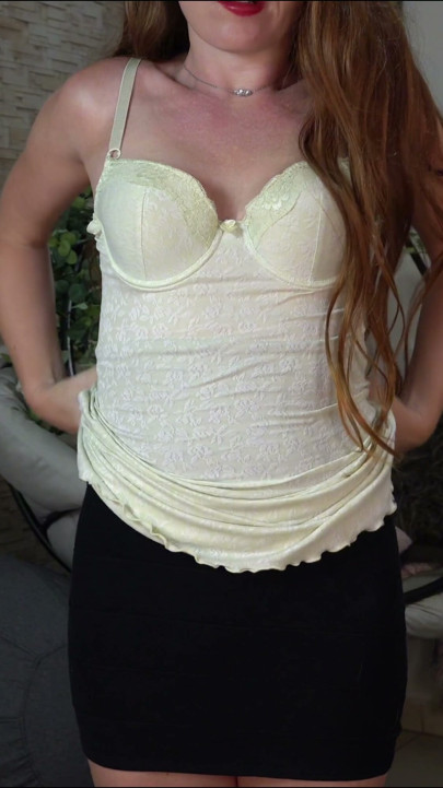 Vestido lingerie try-on haul melhor vista de espelho 4k natural pequena ruiva leverageURAssets | Clipe 1
