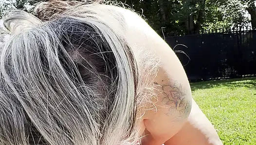Hot mom giving hot handjob outside!!!