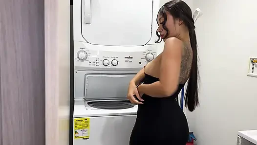 Latina Brunette Secretly Touches Herself Watching Her Boss Duncan, Fucks His Cock in the Shower and Asks to Cum on His Face.