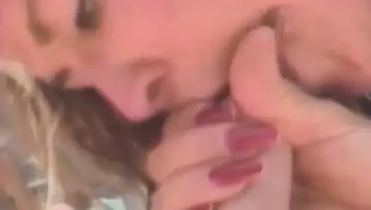 Busty Babe From Germany Sucking Cock at Pool