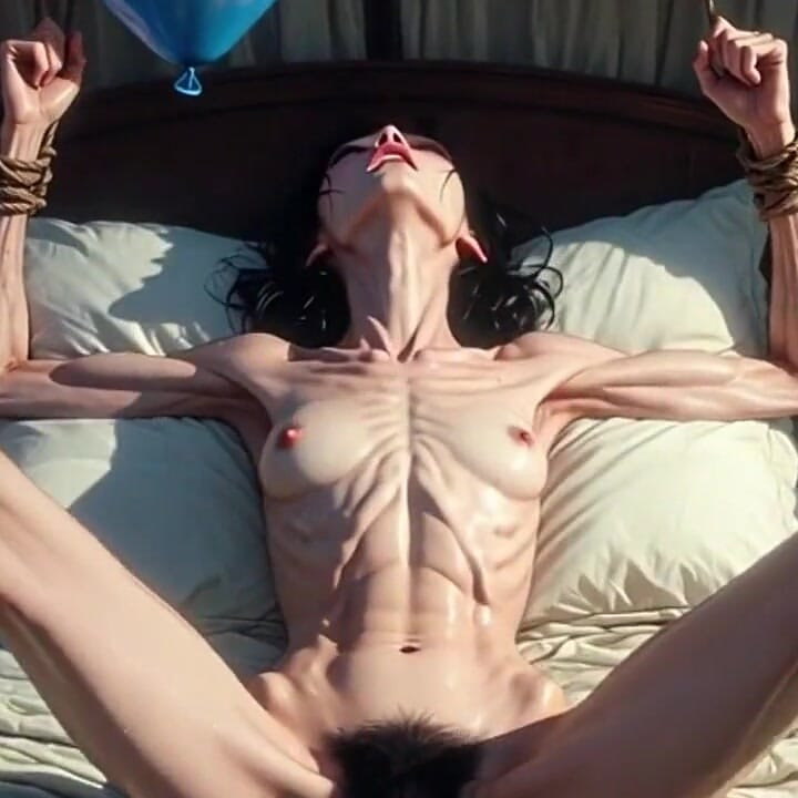 Super cienki niewolnik związany - zdesperowany dla głębokiego creampie