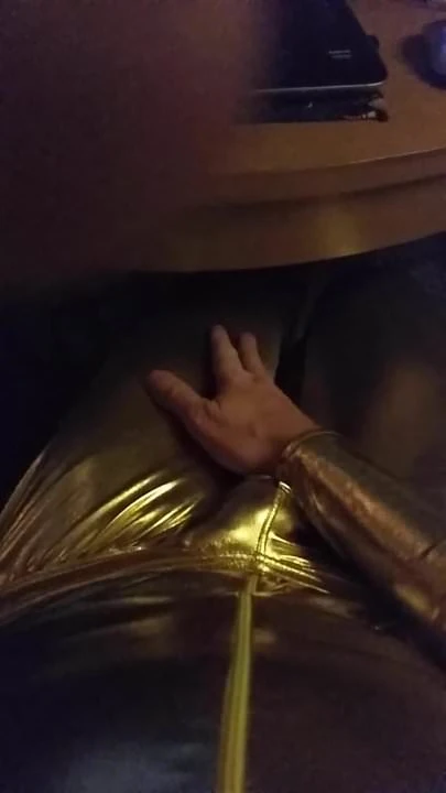In Gold suit