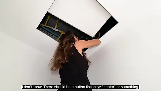 Stepbro, can you help your stepsis climb up on the wardrobe to reach heater?