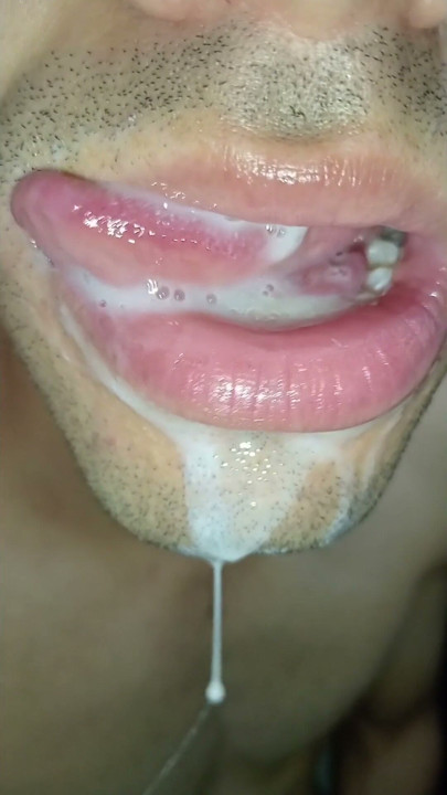 Cum in my mouth, play with your cum, and swallow it, sexy, femboy, trans, gay naughty, tongue, sloopy, six pack, fitness teen | Clip 1
