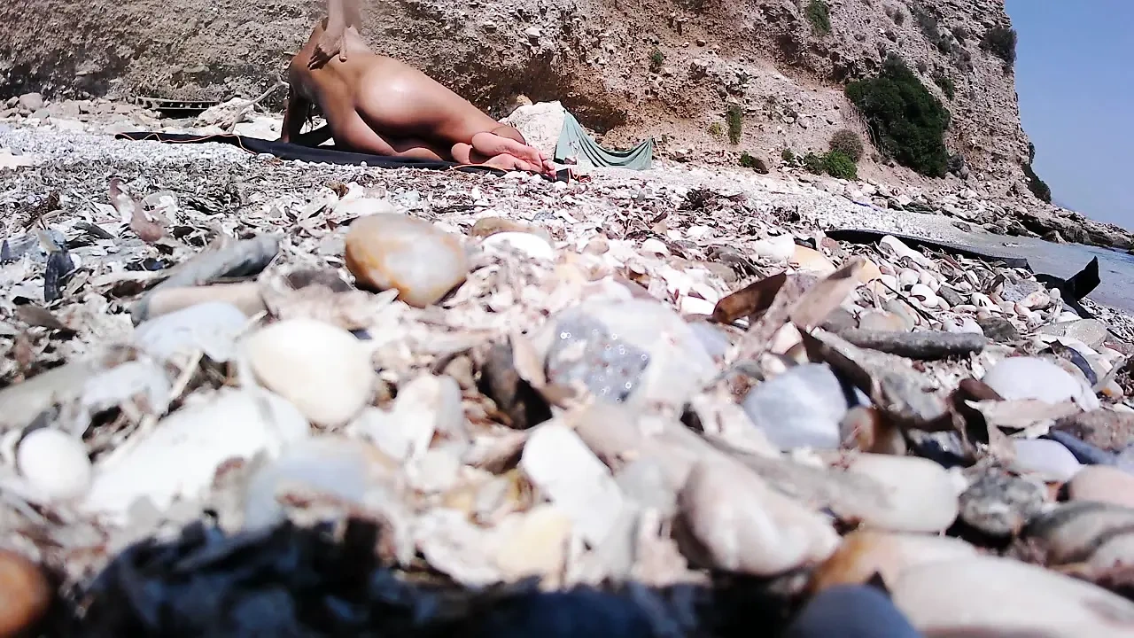 Nude beach hot girl masturbating and take cumshot from stranger