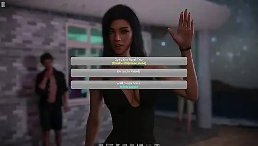 Dominos Beach 25 - стриптиз Christie для Джона перед Nikki и Scarlett, пока он нажимает на ее сиськи