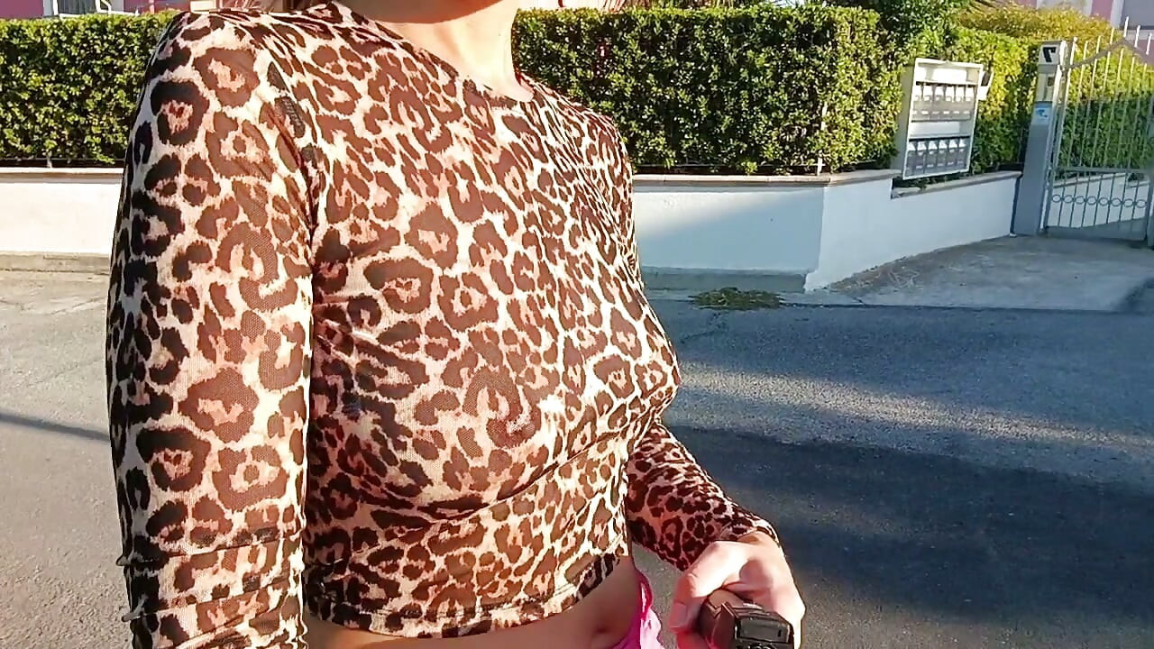 public flashing of tits and fingering of a pussy on the street