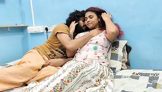 T shirt and skirt hot romantic lip lock in bedroom romancce