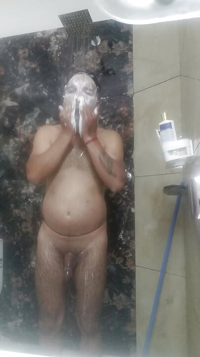 Indian desi man enjoy shower and masterbation show with neighbour and army officer