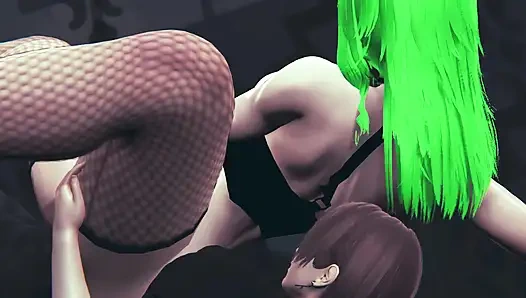 Mein heißes grünhaariges mädchen b. e. - 3D-animation