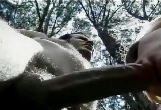 Sexy hung blonde tranny gives and gets head, then gets her ass fucked outdoors