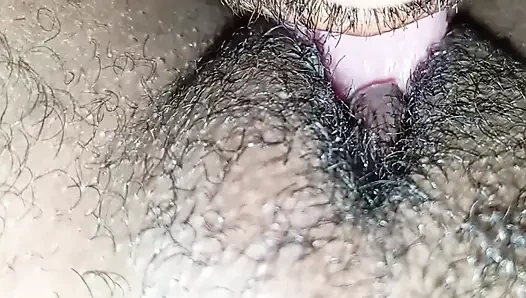 Sucking the sweaty pussy of the married believer after the service
