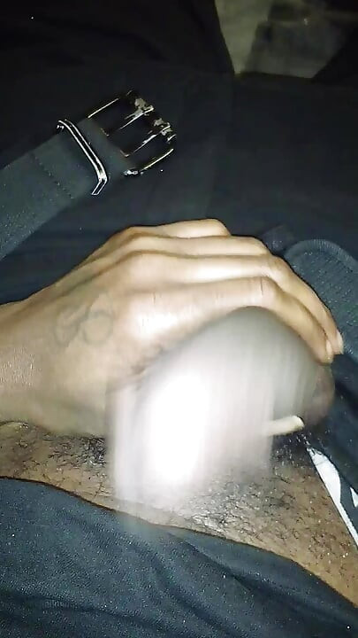 Giant fat black cock BBC masturbating