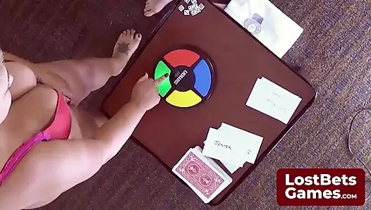 The final strip game loser, left in just her bra