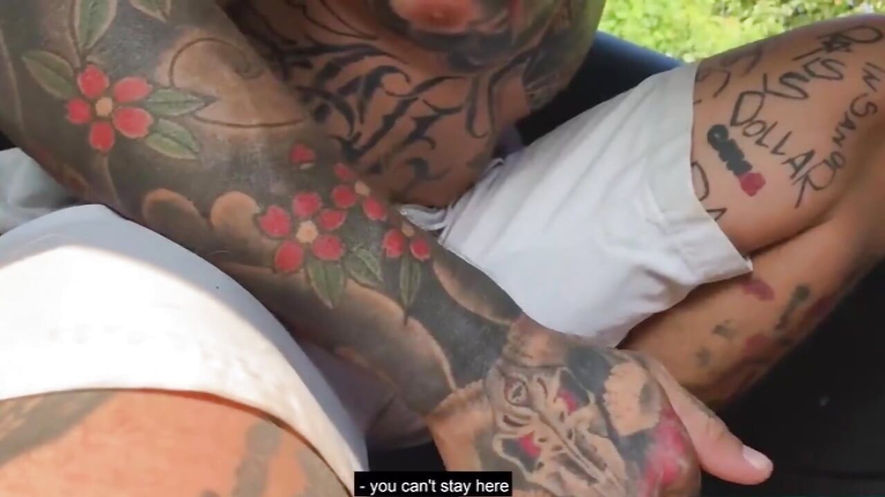 Young amateur caught red-handed with tattooed