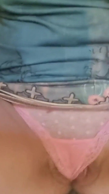 Qute blonde playing with her pussy inside her panties | Clip 1