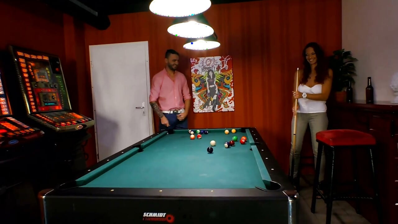 Fucking on the pool table...cum on pussy