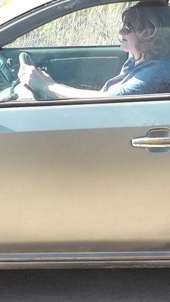 Jaw-dropping moment from "In car of sexy Milf Platinum broke auto navigator No panties"